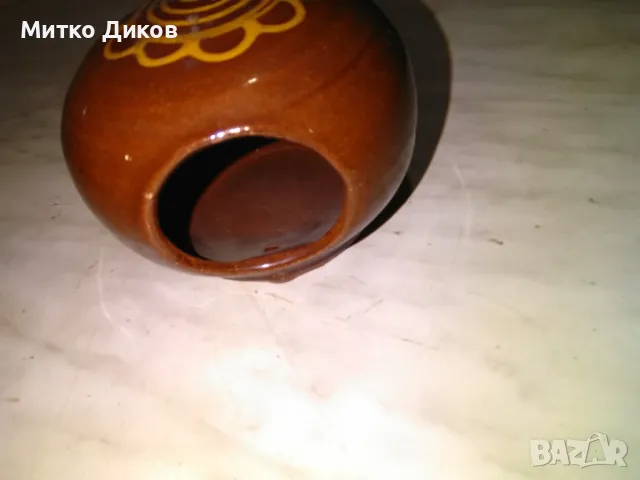 Керамична топка гърне за свещ или друго рядка от соца Н-80мм фи 105мм, снимка 4 - Антикварни и старинни предмети - 48543968