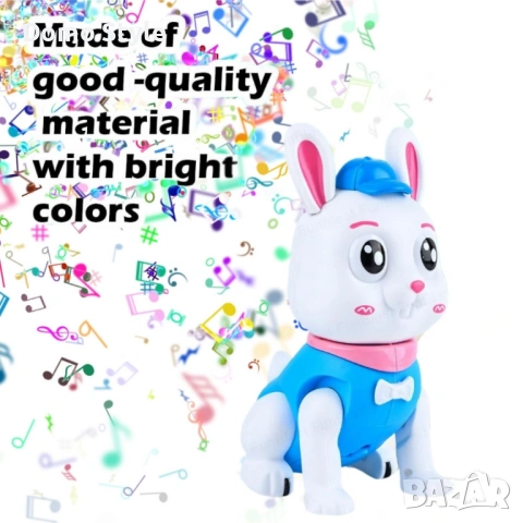 Скачащо зайче – Светеща и танцуваща музикална играчка, снимка 5 - Други - 53265817