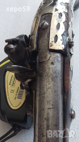 Стар кремъчен пищов със сребърни апликации,работещ ,револвер, ятаган,сабя,щик, снимка 13 - Антикварни и старинни предмети - 52217517