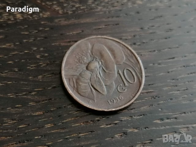 Монета - Италия - 10 чентесими | 1936г.