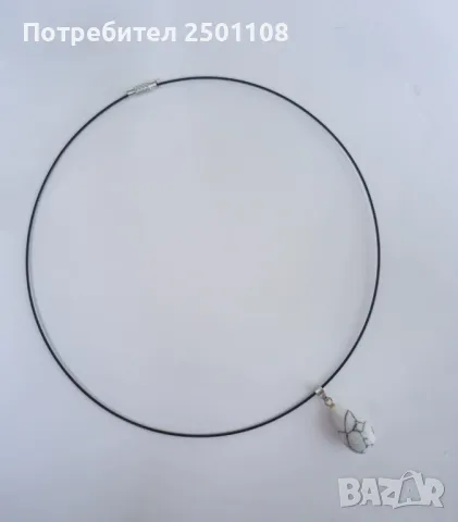 Елегантно колие с естествен камък, снимка 3 - Колиета, медальони, синджири - 47960000