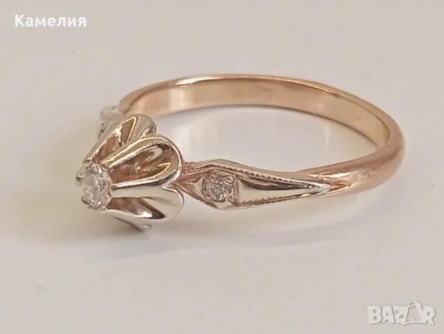 Златен пръстен , снимка 3 - Пръстени - 47834518