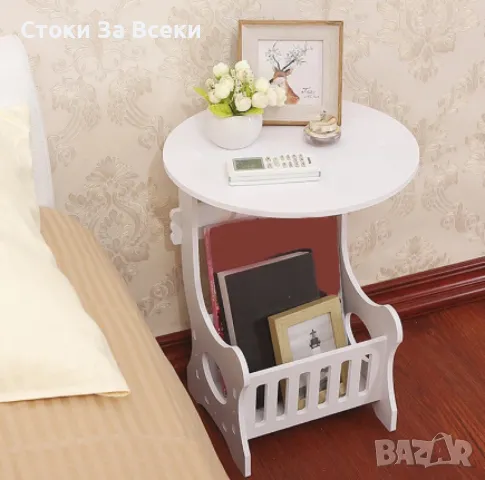 Кръгла масичка нощно шкафче, снимка 4 - Маси - 50419317