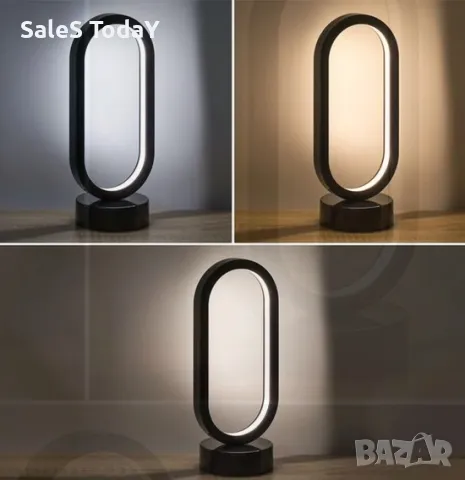 Настолна лампа, 3 режима, LED, USB, 12x10x28см, снимка 3 - Лед осветление - 47564002