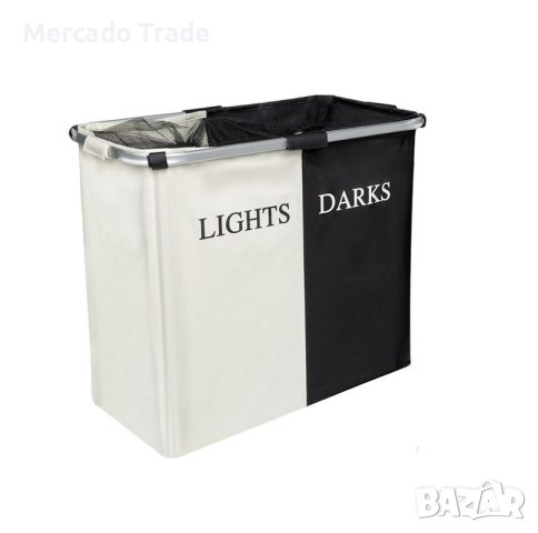 Декоративен двоен кош Mercado Trade, За дрехи, Текстил, снимка 2 - Декорация за дома - 43749238