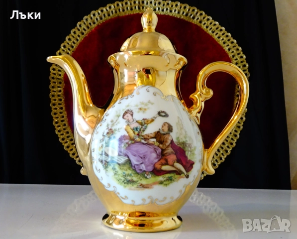 Кана баварски порцелан,злато,картина на Антоан Вато. , снимка 11 - Антикварни и старинни предмети - 51781637