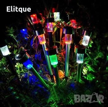 Комплект от 6 броя соларни градински LED лампи за алеи и зони