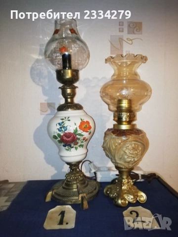 Стари порцеланови и мраморни настолни лампи. , снимка 3 - Настолни лампи - 52062898