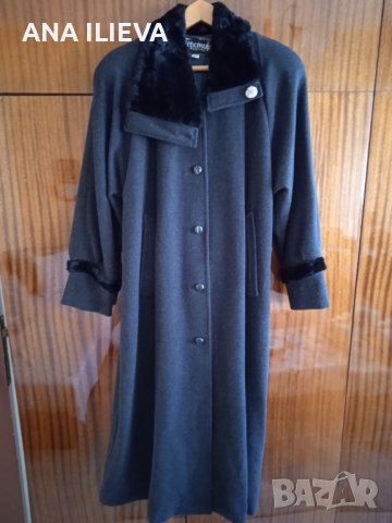 Дълго дамско вълнено палто ,размер 46
