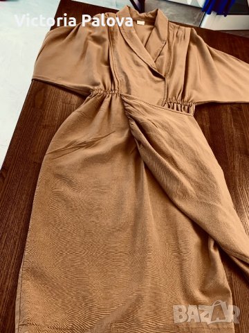 Бутикова рокля цвят горчица, снимка 16 - Рокли - 43636343