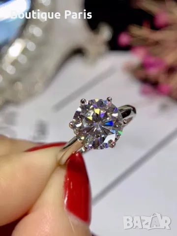 Пръстен с Мойсанит , снимка 2 - Пръстени - 49961462