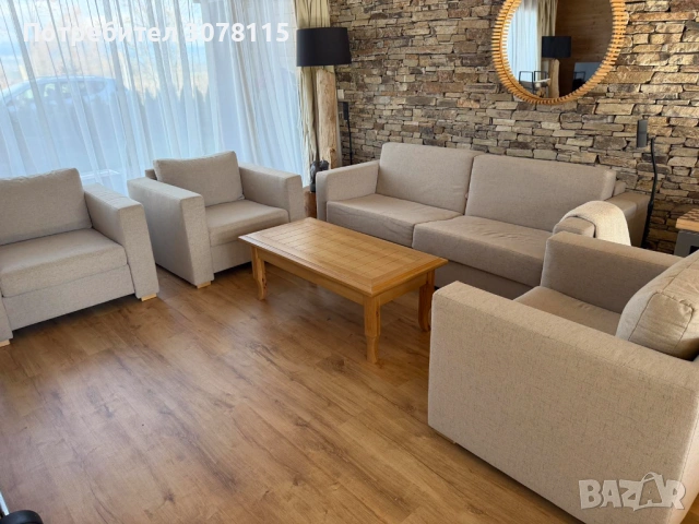 Холна гарнитура - диван + три фотьойла, снимка 6 - Дивани и мека мебел - 53017795