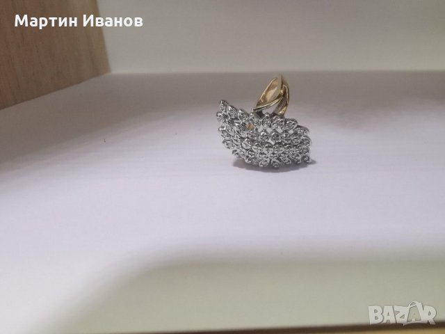 Златен пръстен с диаманти , снимка 9 - Пръстени - 28955934