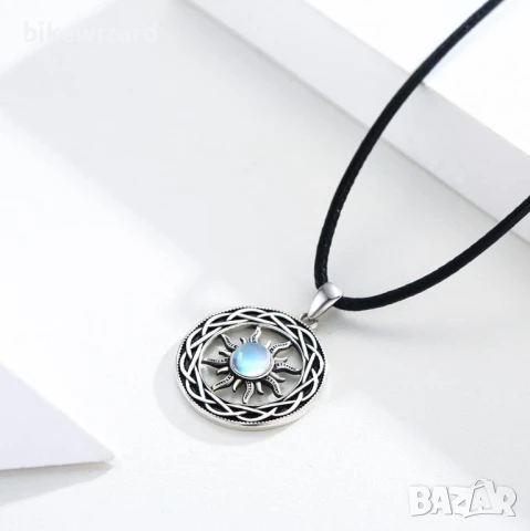 GGBOOM Слънчево-лунен камък Колие, сребро 925 НОВО, снимка 3 - Колиета, медальони, синджири - 50768326