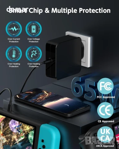 65W USB C зарядно устройство за Microsoft Surface Pro Х 11 10 9 8 7+ 7, снимка 2 - Друга електроника - 51263034