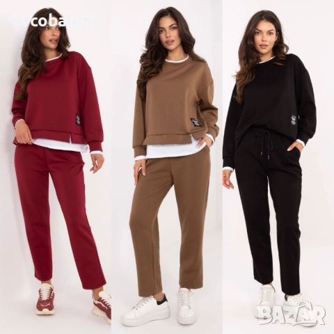 Дамски ежедневен комплект от две части с бяла вложка, 3цвята 