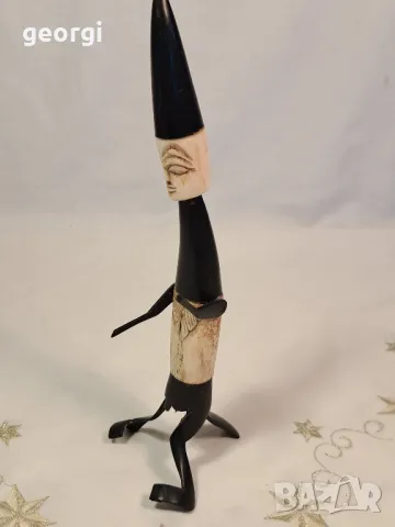 статуетка от рог 23/4, снимка 2 - Статуетки - 49332320