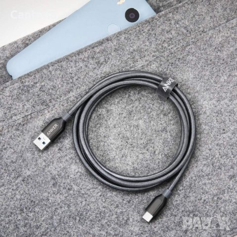 Anker Powerline+ USB-C към USB 3.0 кабел (200 см), оплетка от найлон с висока издръжливост, снимка 7 - USB кабели - 40126349