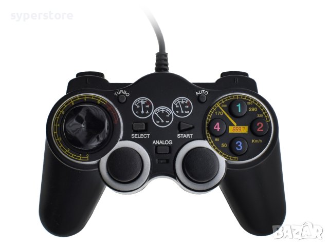 Геймпад джойстик контролер USB Digital One SP00757 L-908 Double shock 2 черен за лаптоп, компютър