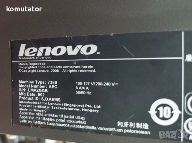 Lenovo ThinkCentre M58 SFF – Core 2 Duo E8400 / 3GB DDR3 / 160GB – Тестван, снимка 4 - Работни компютри - 53575677