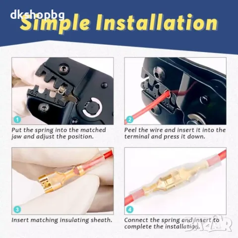 4397 Комплект 315 броя клеми за кримпване с изолираща втулка , снимка 3 - Клещи - 48987714