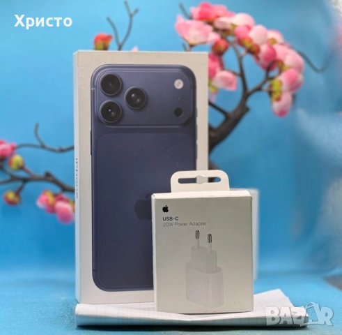 НОВ!!! Apple iPhone 17 Pro Max, 512GB, 5G, Deep Blue + подарък оригинален адаптер Apple  