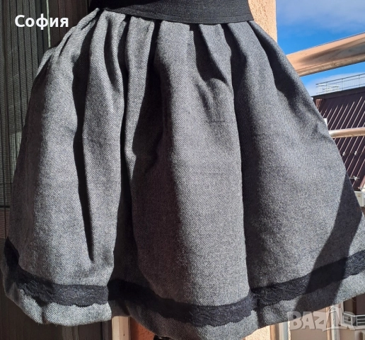 Сива,вълнена пола р-р С/М/Л, снимка 4 - Поли - 52012561