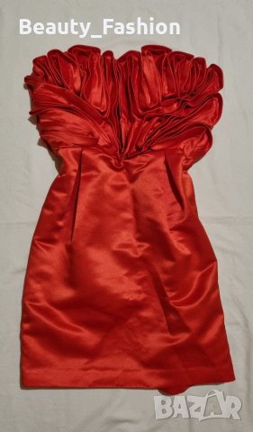Официална сатенена червена рокля