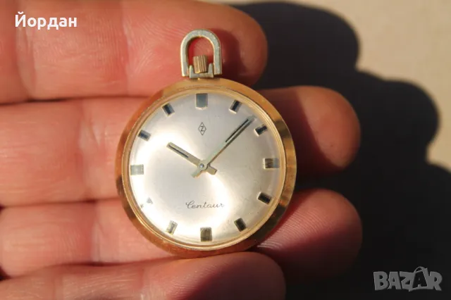 Швейцарски мъжки позлатен джобен часовник ''Zentaur''