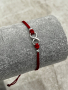 Гривна червен конец със сребърна фигура безкрайност, снимка 1 - Гривни - 44879192