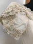 Сватбена булчинска рокля царствена естествена сурова коприна шампанско с шлейф, снимка 5