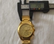 Кварцов мъжки Швейцарски часовник, работещи всички стрелки,златист циферблат, снимка 3