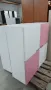 Шкаф за стена 4 врати бяло и розово 100/100/35см, снимка 9