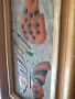 Малка авторска керамична картина с емайл/пеперуди/дървена рамка 20х12см, снимка 7