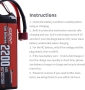 SUNPADOW 7.4V 2S Lipo батерия 40C 2200mAh  за RC превозни средства, снимка 4