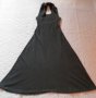 Ефектна дълга черна рокля/сукман S/M, снимка 1 - Рокли - 26644750