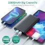 Power Bank 33800mAh, преносимо зарядно устройство с голям капацитет и бързо зареждане с 5 изхода и 2, снимка 4