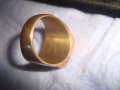 СТАР ПОЗЛАТЕН БРОНЗОВ РЕТРО АРТ ДЕКО ПРЪСТЕН с ПЕЧАТИ 18К 750 за КОЛЕКЦИЯ МАЙСТОРСКА ИЗРАБОТКА 24260, снимка 4