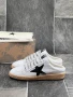 Golden Goose Дамски Бели Маратонки С Черна Звезда Естествена кожа👟Дамски Спортни Обувки Код E637, снимка 1