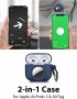 Нов 2 в 1 син силиконов удароустойчив защитен калъф за AirTag и AirPods 3, снимка 5