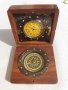 Дървена ретро кутия с часовник и компас, снимка 1 - Подаръци за мъже - 43258578