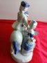 Стара Френска Порцеланова  Статуетка , Двойка с Кон, снимка 5