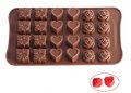 Подарък Сърце Роза силиконов молд форма за шоколадови бонбони желирани шоколад фондан гипс, снимка 1 - Форми - 28045751