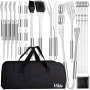 Комплект аксесоари за барбекю в калъф, 33 части, изработени от неръждаема стомана 489297, снимка 2