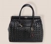 Дамска луксозна чанта от естествена кожа в черно, снимка 2