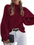 Дамски ежедневен свободен пуловер с висока яка, 8цвята - 023, снимка 3