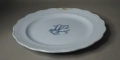 1900 година Sarreguemines Френска Керамична чиния с монограм, снимка 3