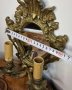 Много красив масивен бронзов аплик за стена с огледало и две крушки тип свещи , снимка 9