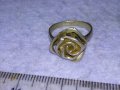 СРЕБЪРЕН РЕТРО АРТ ПРЪСТЕН РОЗА СРЕБРО 925 АЖУРНА РЪЧНА СТАРА ИЗРАБОТКА 40155, снимка 4