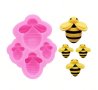 4 размера пчели пчела силиконов молд форма фондан шоколад декор украса, снимка 1 - Форми - 44105096